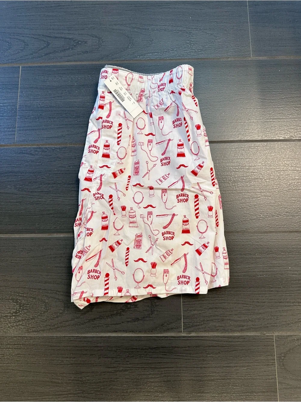 J. Crew Men’ White & Red Barber Shop Inspired 100% Cotton Boxers